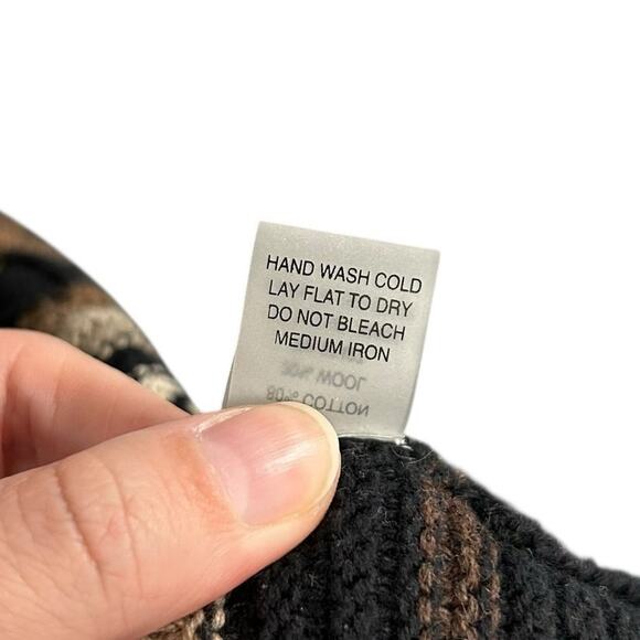 Dolce Cabo Brown Black Southwestern Single Button Cardigan Sweater Womens Large? - Picture 4 of 5